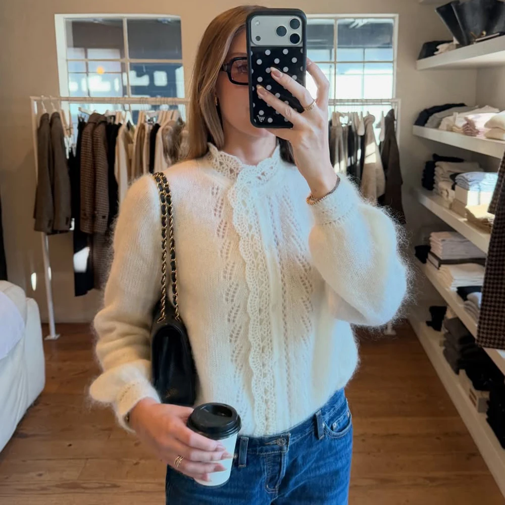 Chic White Women's Lace Cardigan - Oversized Spring Sweater