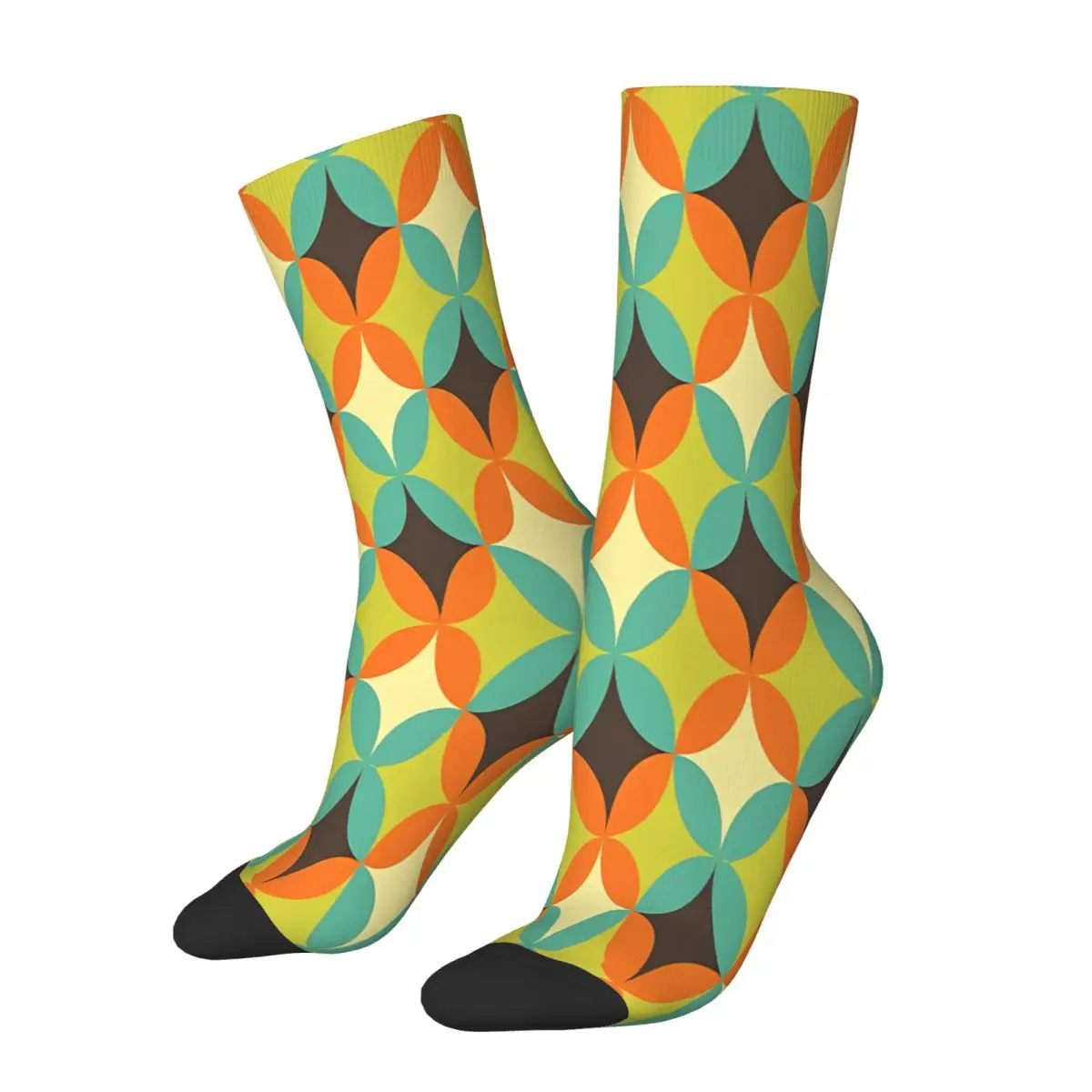 Geometric Groovy Retro Pattern From The 70s Pop Art Socks Male Mens Women Winter Stockings Printed