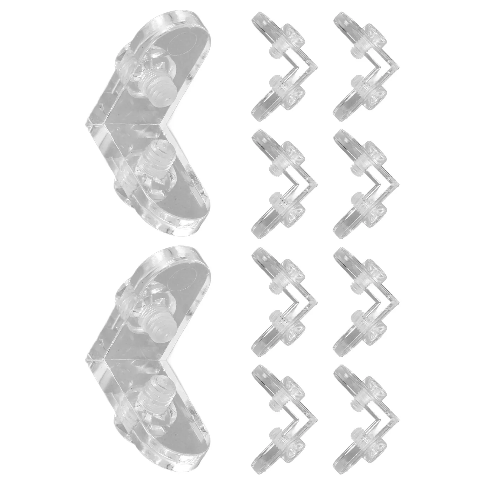 10Pcs Clear Acrylic Corner Brackets L Shape Detachable Corner Braces for Shelf Box Jewelry Case Secure Installation Screws