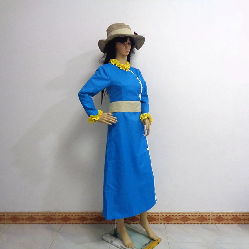 Mary Poppins Mrs Banks Blue Set With Hat Cosplay Costume Halloween Christmas Party Uniform Custom Made Any Size