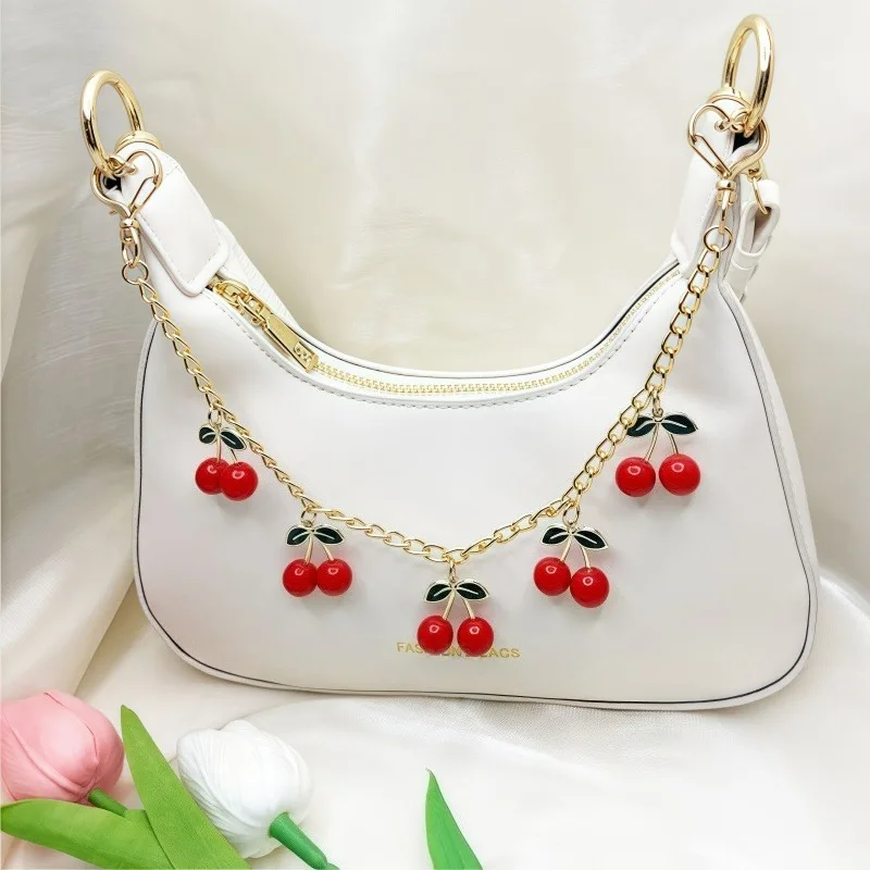 

New Pendant Ladies Chain Joker Bag Chain Decorative Cherry Handbag Dripping Alloy Bag Accessories