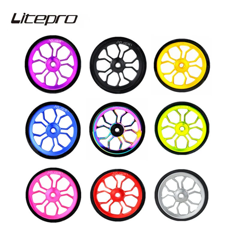 Litepro 3D Hollow 80mm Easy Pushing Wheels Spider Large Easy Wheel Modified Sealed Bearing Wheel For Brompton Folding Bike