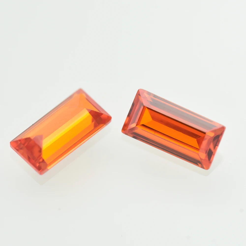 1.5x2~3x5mm Orange Rectangle Baguette Cut CZ Stone Synthetic Gems Cubic Zirconia For Jewelry Size DIY for Jewelry