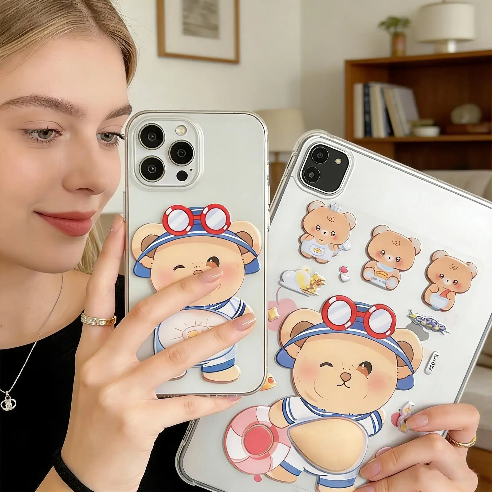 Squishy Stickers Cartoon Soft Cute Belly Pinching and Relaxation Stickers Rabbit Animal Panda Furong Skin 3D Stickers kids  Gift