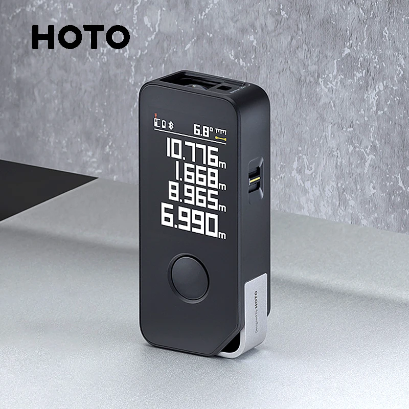 HOTO Smart Laser Measure Pro High Precision Digital Laser Tape Measuring Tool Rechargeable Laser Ruler Rangefinder LED Display