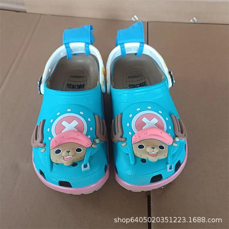 Cute Tony Tony Chopper Cartoon Platform Clogs Adjustable Heel Strapsole Breathable Hollow Slippers Indoor Outdoor Hole Sandals