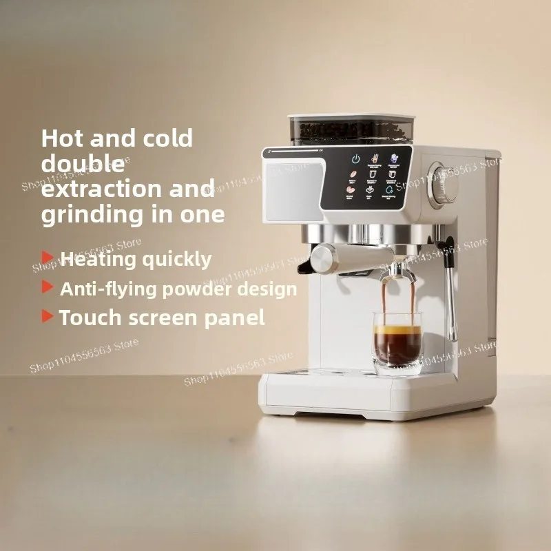 Hot and Cold Double Extract Semi-automatic Coffee Machine Household Fresh Grinding and Grinding Machine Italian