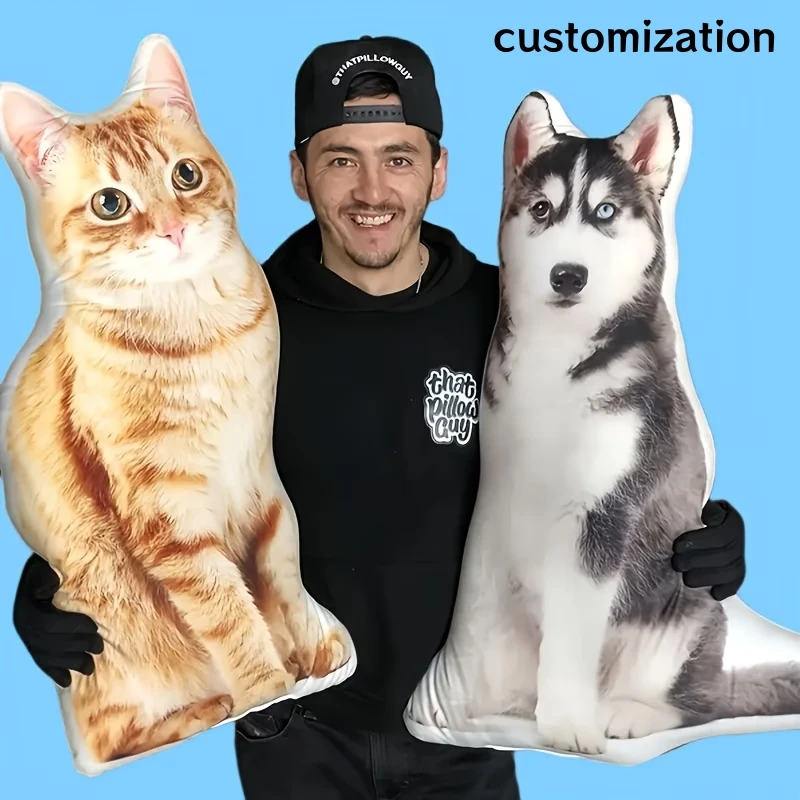 Personalisierte Katzen- und Hundekissen – Beidseitig bedruckte Haustierkissen, geeignet als Geburtstags- und Weihnachtsgeschenke, Ganzjahres-Deko für Sofa und Bett, können mit Fotos/Texten individuell