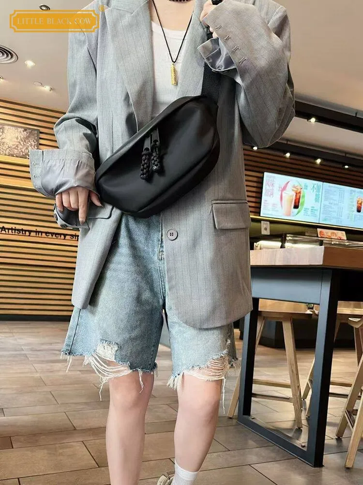 

Летняя повседневная женская сумка через плечо из натуральной кожи с молнией, мягкая кожаная сумка унисекс с ремешком для путешествий, сумки кроссбоди в британском стиле