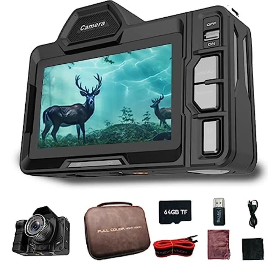 

Night Vision Binoculars for Hunting Full Color in Darkness, 4K Video with Sound, Military-Grade Nightvision, 4.2 OLED Screen, B