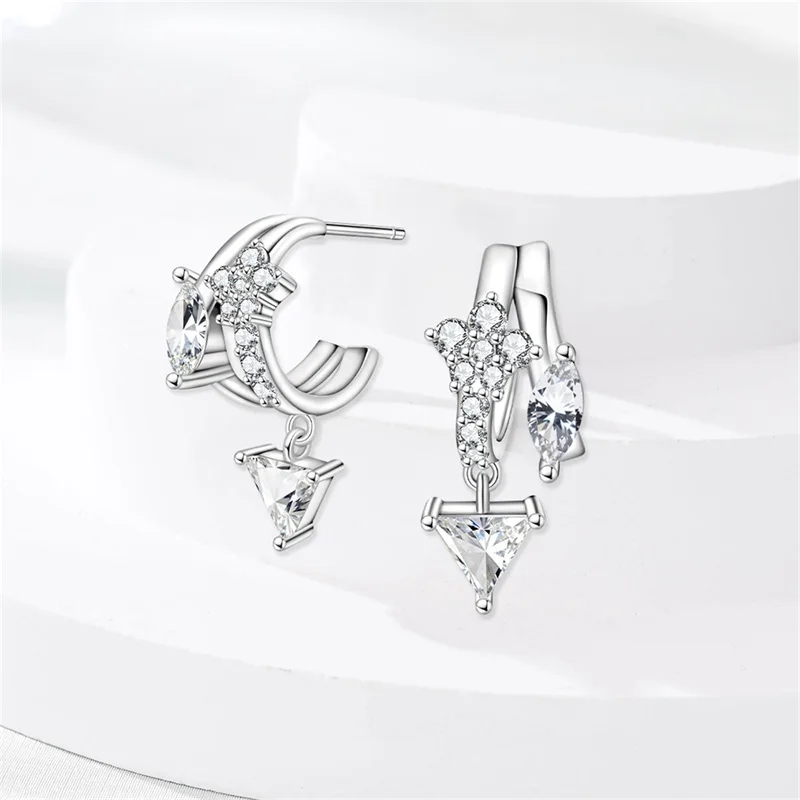 925 silver exquisite double ring arrow earrings, women's gifts, engagement jewelry, and souvenirs