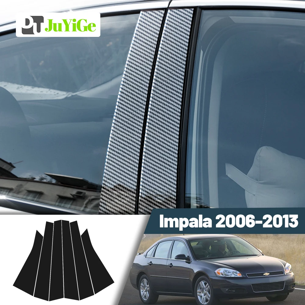 

Glossy Black Carbon Fiber Window Door Deal B C Pillar Post Cover Sticker For Chevrolet Impala 2006-2013 2007 2008 2009 2010