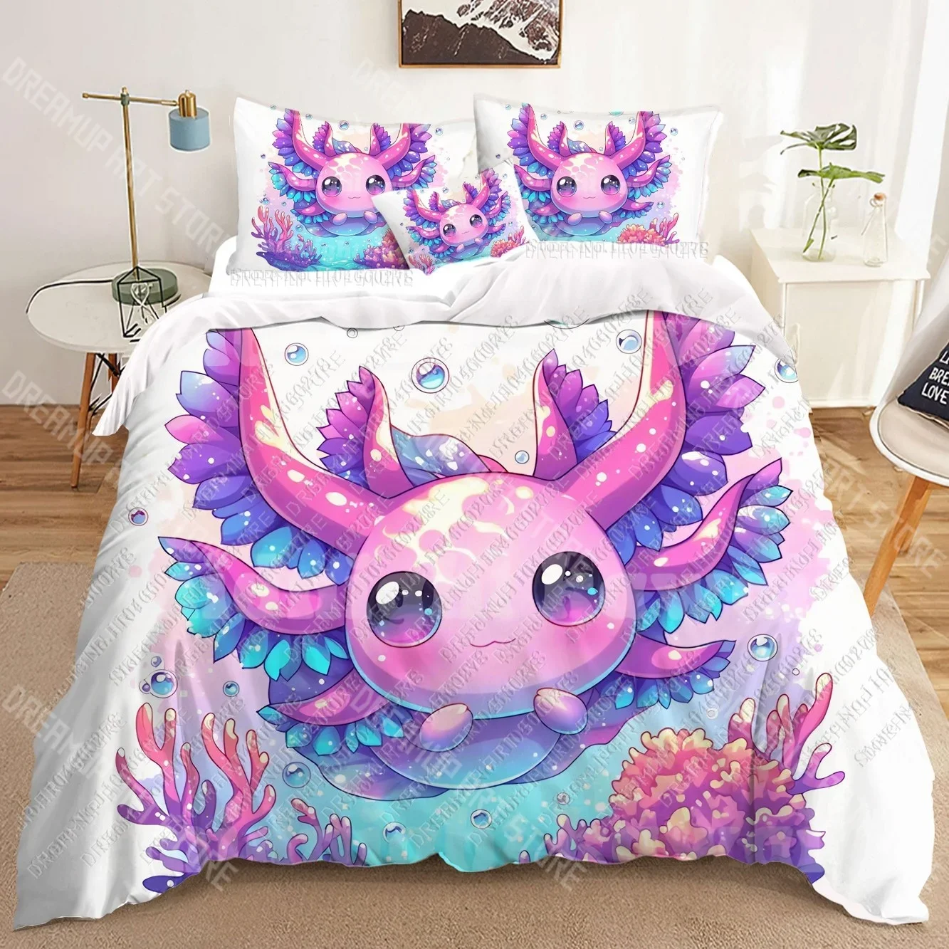 

Комплекты постельного белья Axolotl с 3D принтом, пододеяльник для взрослых, детское постельное одеяло, подарок на день рождения, дропшиппинг
