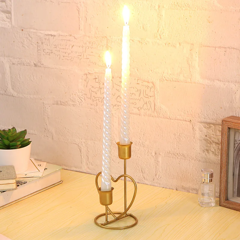 Nordic Style Iron Creative Candlestick Romantic Candlelight Dinner Decoration Ornaments Dating Romantic Atmosphere