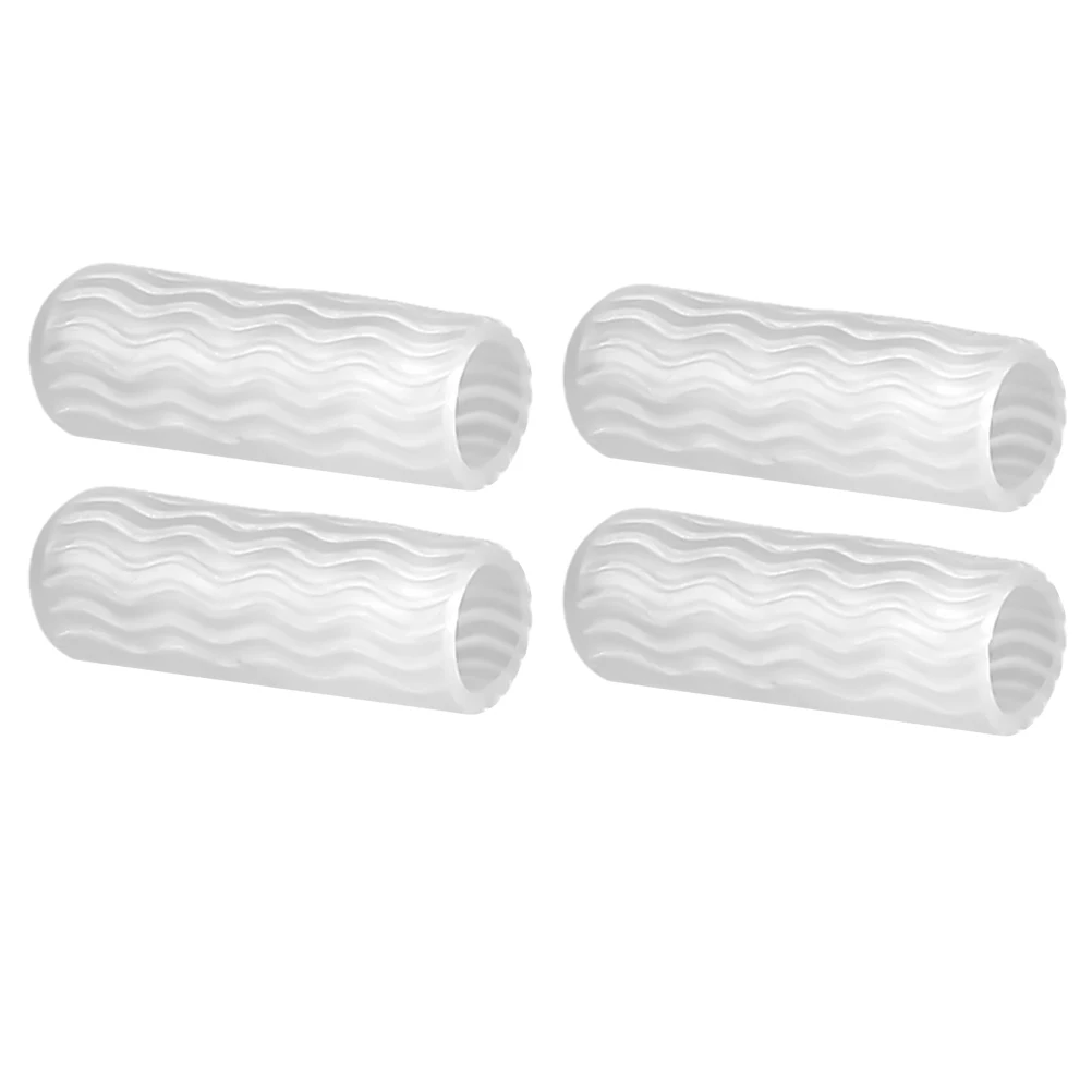 

4 Pairs Toe Sleeve Toe Cover Protector Orthopedic Toe Cover Overlapping Toe Separation Cover (White)