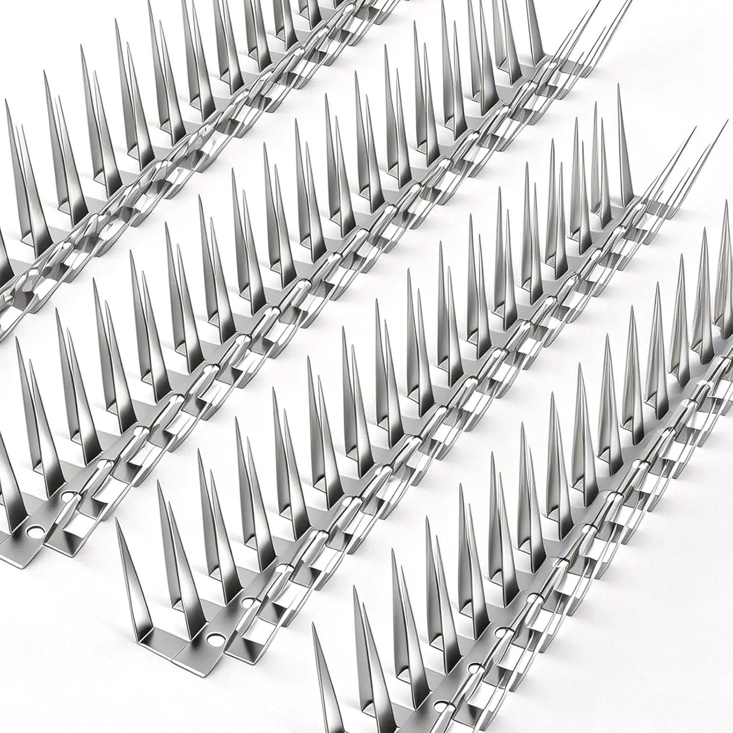 

Stainless Steel Bird Spikes 18M, 60 Strips 60ft Coverage, Pigeon Deterrent for Fence Roof Window