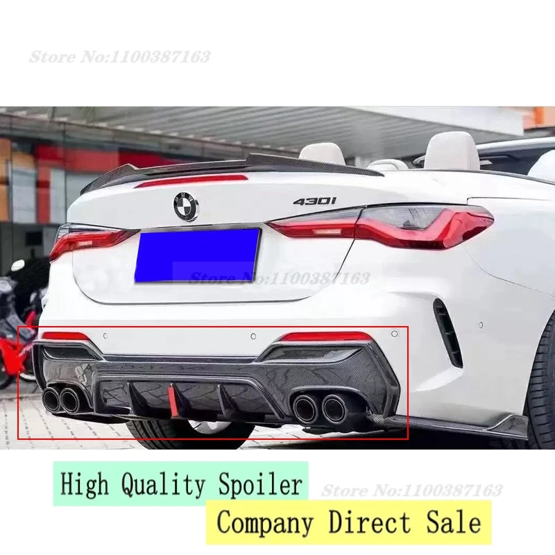 

New G22 G23 3pcs Carbon Fiber Rear Diffuser Bumper LED Splitter Spoiler For BMW 4 Series G22 G23 M440i MT Car Tuning 2020 2021Up