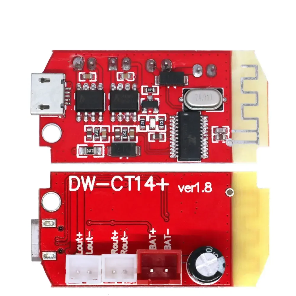 CT14 Micro 4.2 Stereo Bluetooth Power Amplifier Board Module 3.7v 5VF 5W+5W Mini with Charging Port for Refitting Idle Sound Box