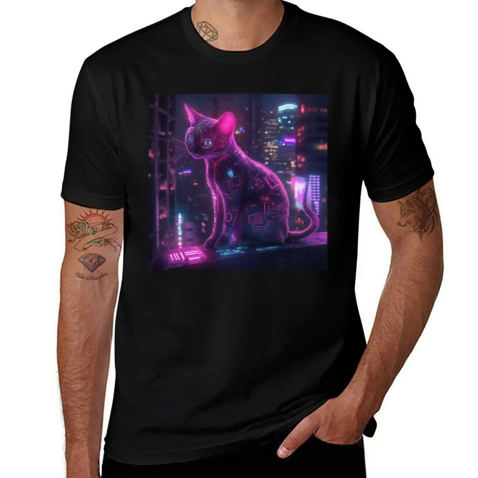 

Cyberpunk Cat T-Shirt anime tshirt shirts graphic boys whites kawaii clothes men t shirt