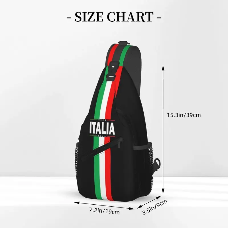 Bolso de pecho personalizado con bandera de Italia, mochila de hombro tipo bandolera con orgullo italiano personalizado para hombres, mochila de viaje