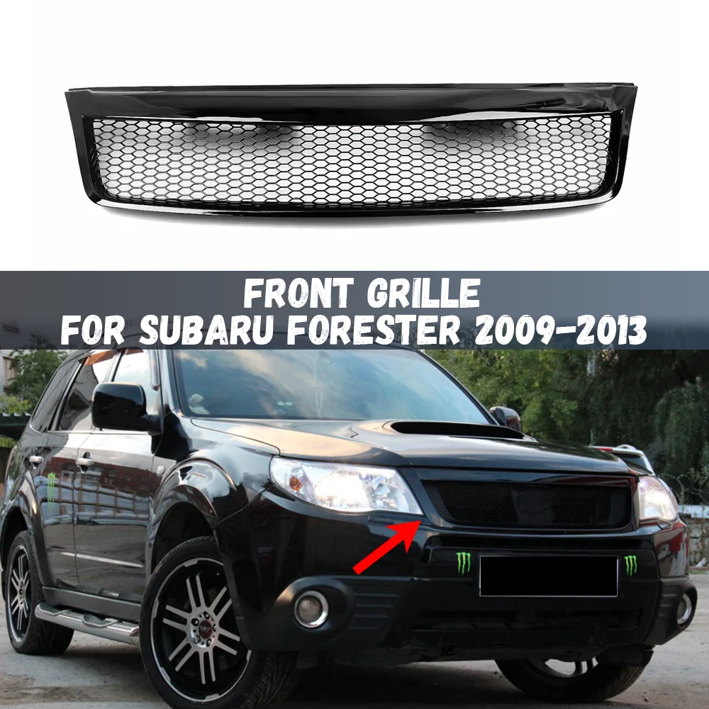 

Front Grille Honeycomb Racing Grill Upper Bumper Hood Mesh Grid For Subaru Forester 2009 2010 2011 2012 2013
