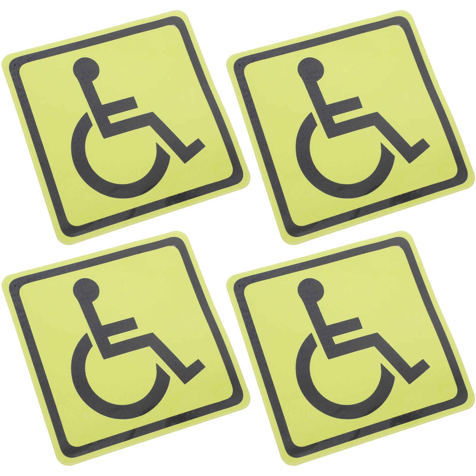 4Pcs Versatile Handicap Sign Decals Wheelchair Symbol Stickers Safety Tags For Disabled Accessibility Awareness