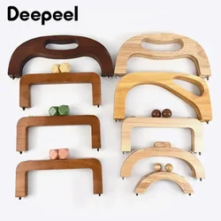 Deepeel-mango de bolsa de madera de 14-28cm, cierre de bolsos, cierre de beso, marcos de monedero, hebillas de bloqueo, manijas, accesorios de soportes de costura DIY, 1 ud.