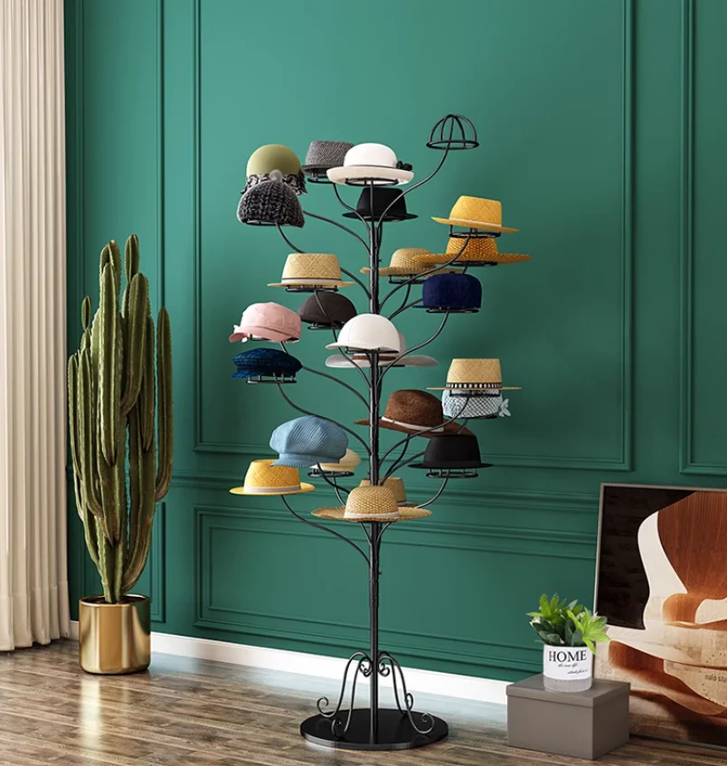 Bold hat rack display rack, clothing store floor standing hat rack, multi-layer hat tree, hat holder storage