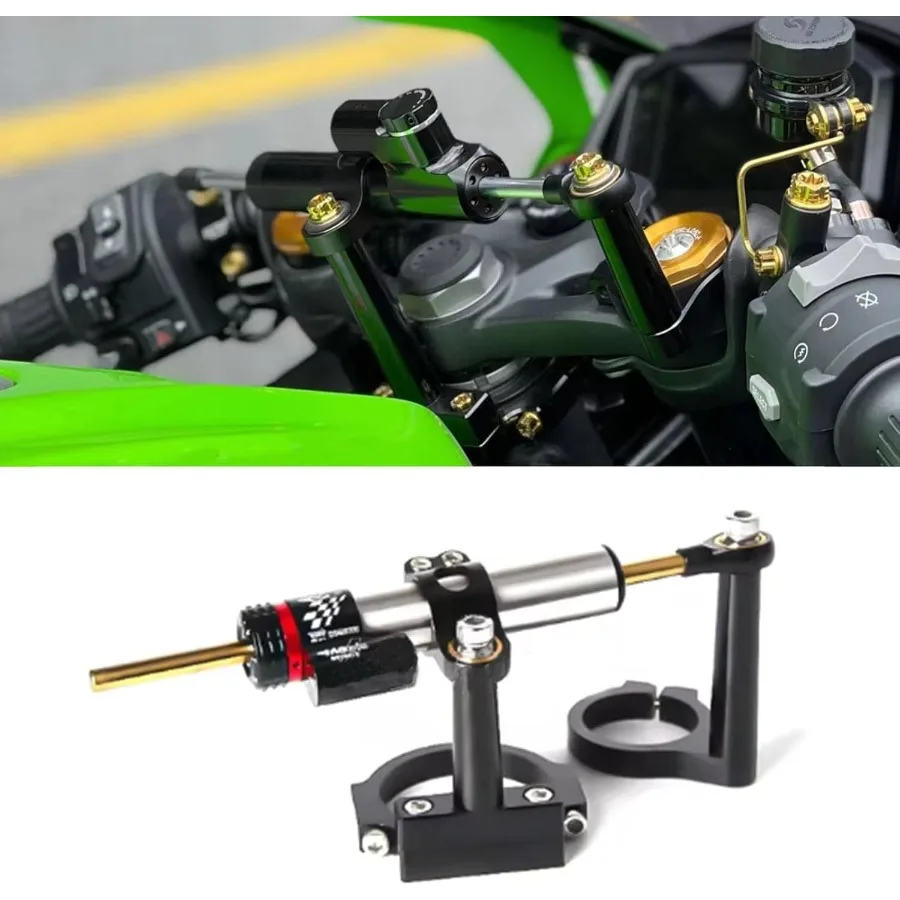 ل ZX4R ZX4RR ZX25R 2024 اكسسوارات المثبط التوجيه المثبط دراجة نارية التوجيه المثبط الجبهة استقرار قوس تصاعد عدة Z