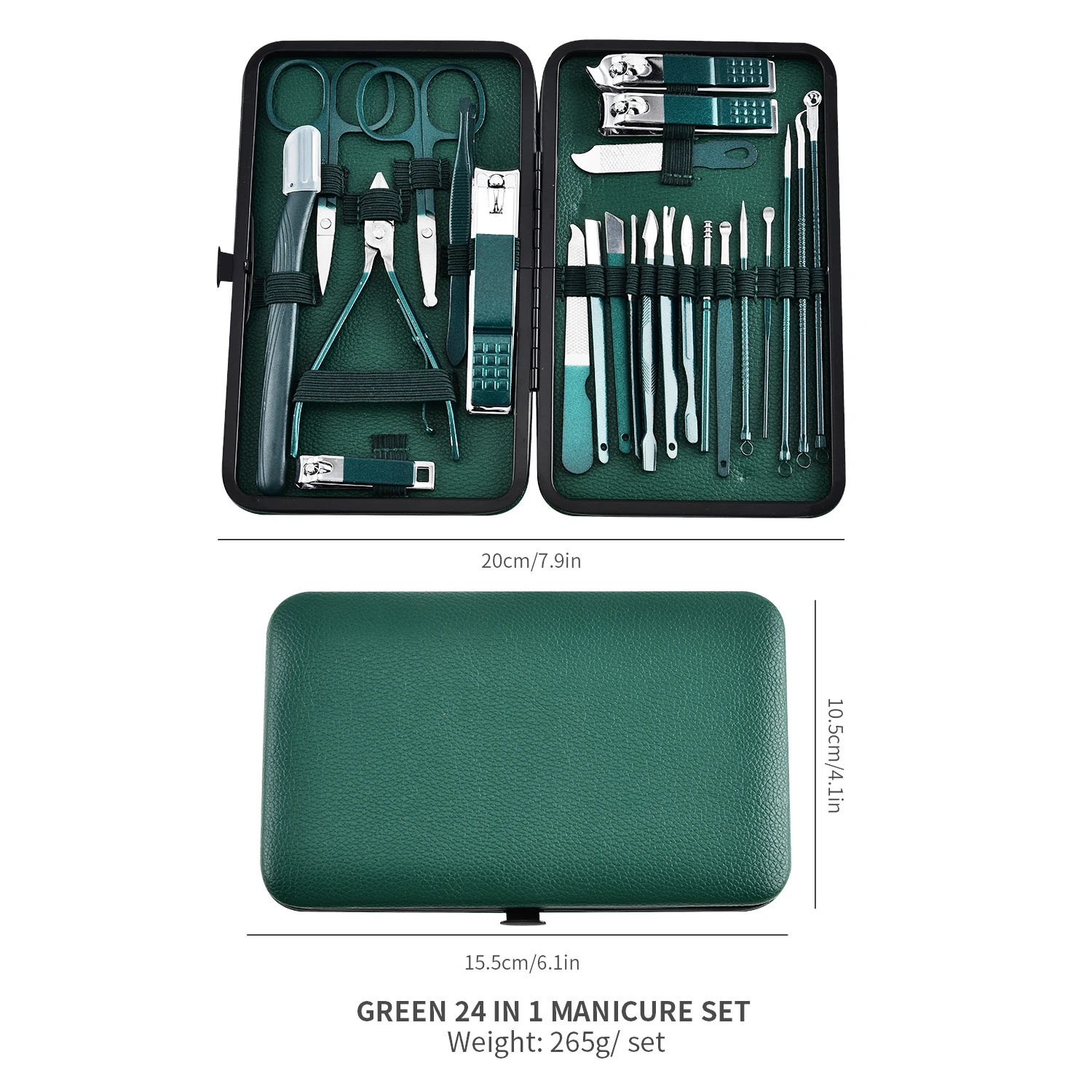 7/13/24個入りマニキュアツールセット、キューティクルニッパーとカッターキット、プロ用ネイルクリッパーペディキュアキット、ネイルアートツール