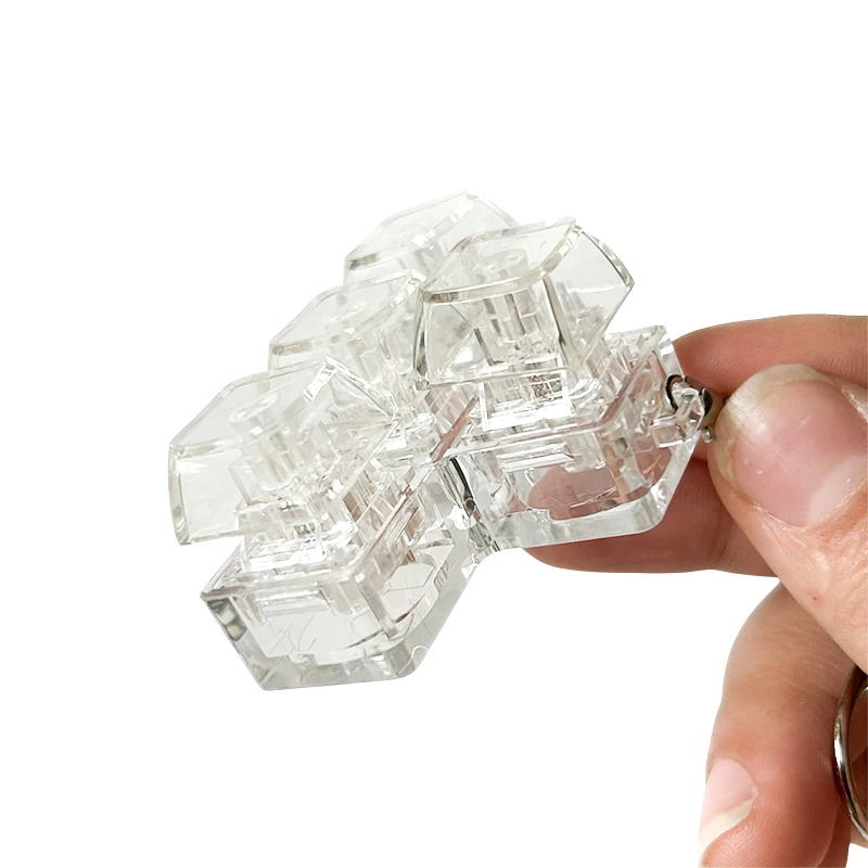 Transparent 1/4 Keys Mechanical Keyboard Tester LED Keyboard Key Toy Stress Relief DIY  Button Keycap  Keychain Toys