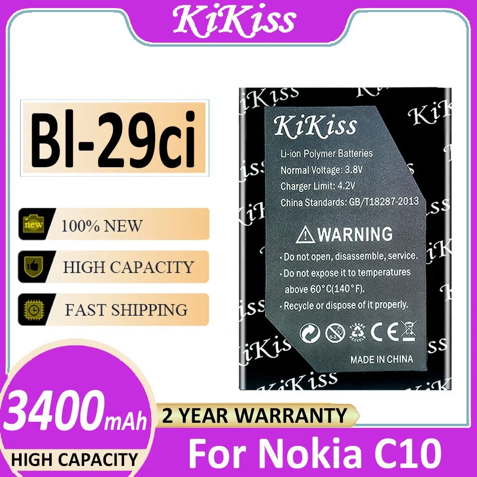 

Аккумулятор KiKiss Bl-29ci Bl29ci 3400 мАч для Nokia C10 Bateria