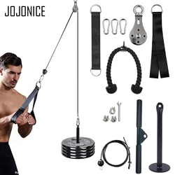 Fitness Pulley Cable Machine System DIY Gym Attachment Adjustable 2.5m Cable Workout Arm Biceps Triceps Hand Training Equipment