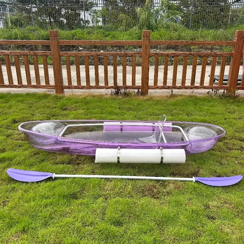 Double transparent boat Internet celebrity glass  Crystal  Park transparent Pool photo prop boat Kayak paddle