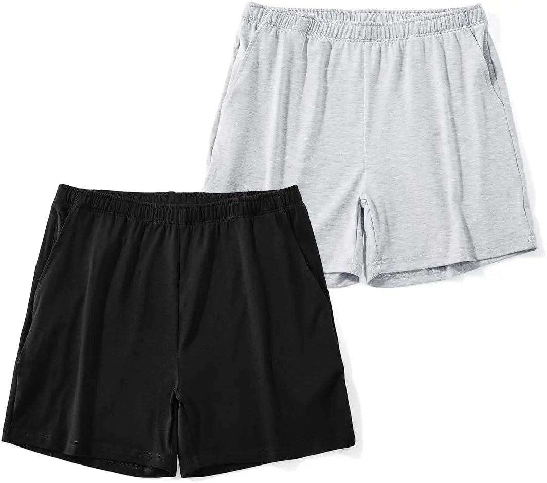 

AIMPACT Mens Lounge Shorts Breathable Soft 4 Inch Lightweight Simple Active Shorts Sleep Bottoms