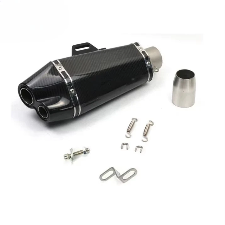 Motorcycle Muffler Exhaust Pipe Double Outlet