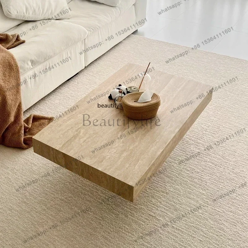 Nordic cave stone rock slab coffee table acrylic suspension table minimalist rectangular tea table minimalist