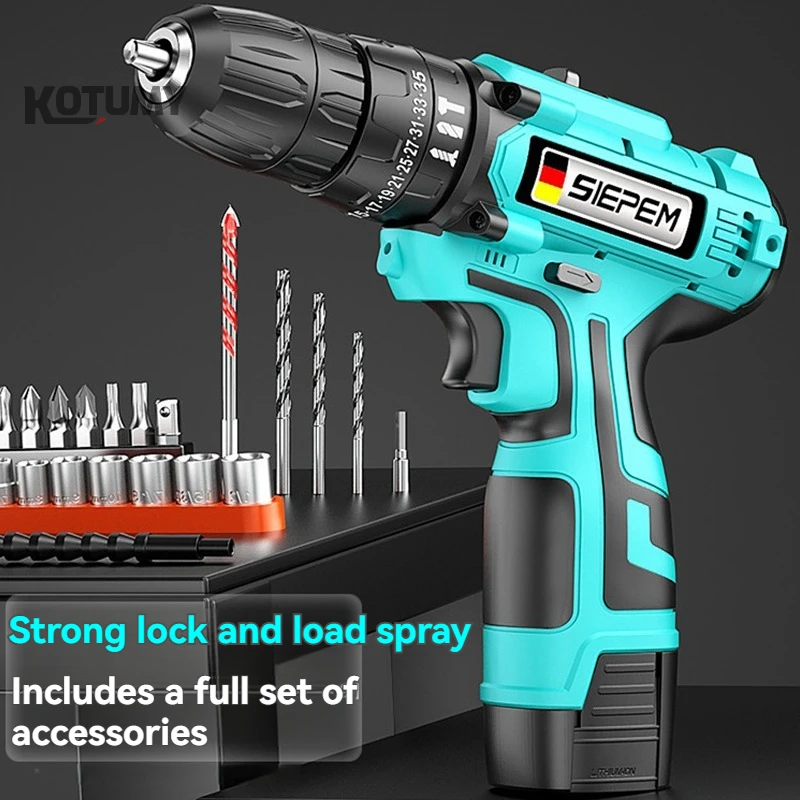 Rechargeable electric drill pistol drill household impact drill tool multifunctional lithium battery hand cranked electric drill