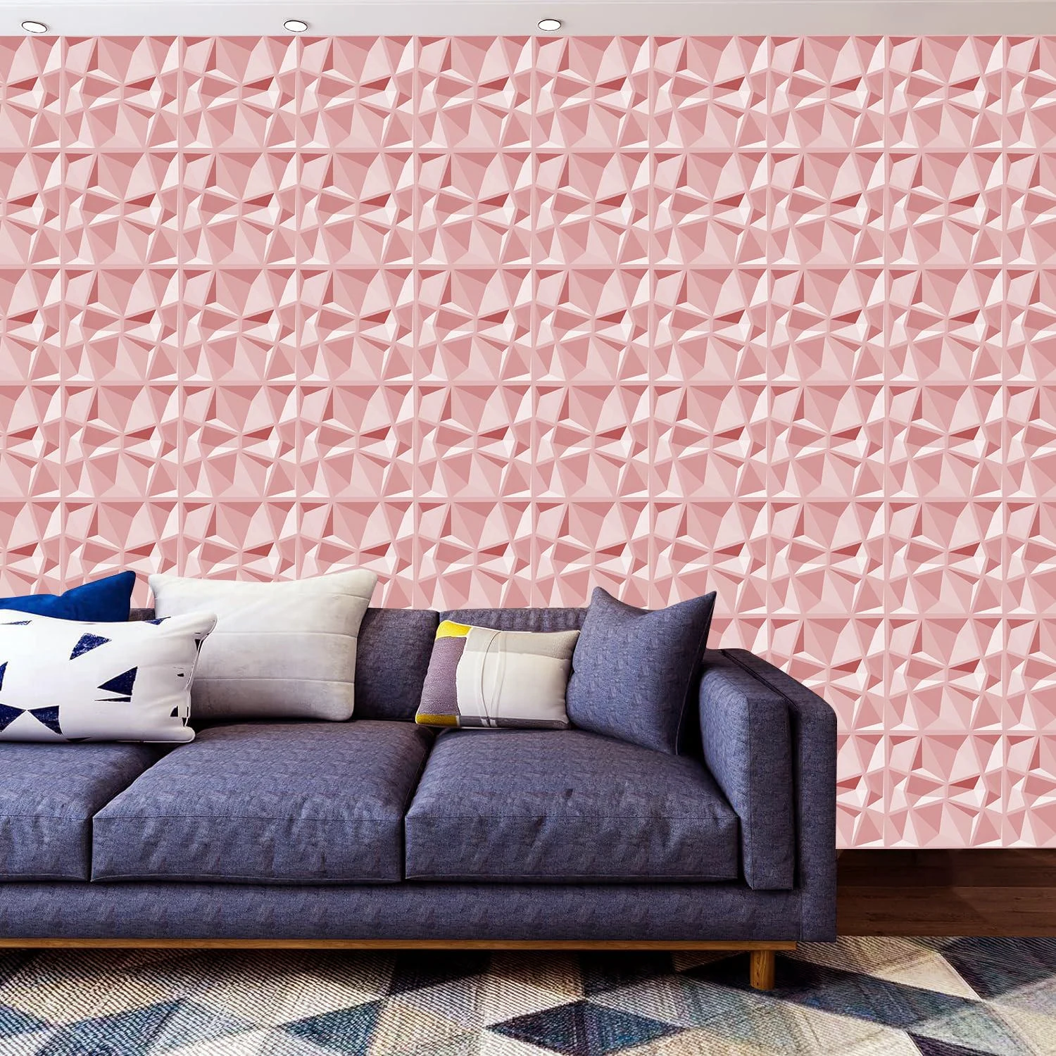 KUUJOJO 3D textured wall panel for indoor wall decoration, suitable for living room, hall, bedroom, hotel, office, send tape