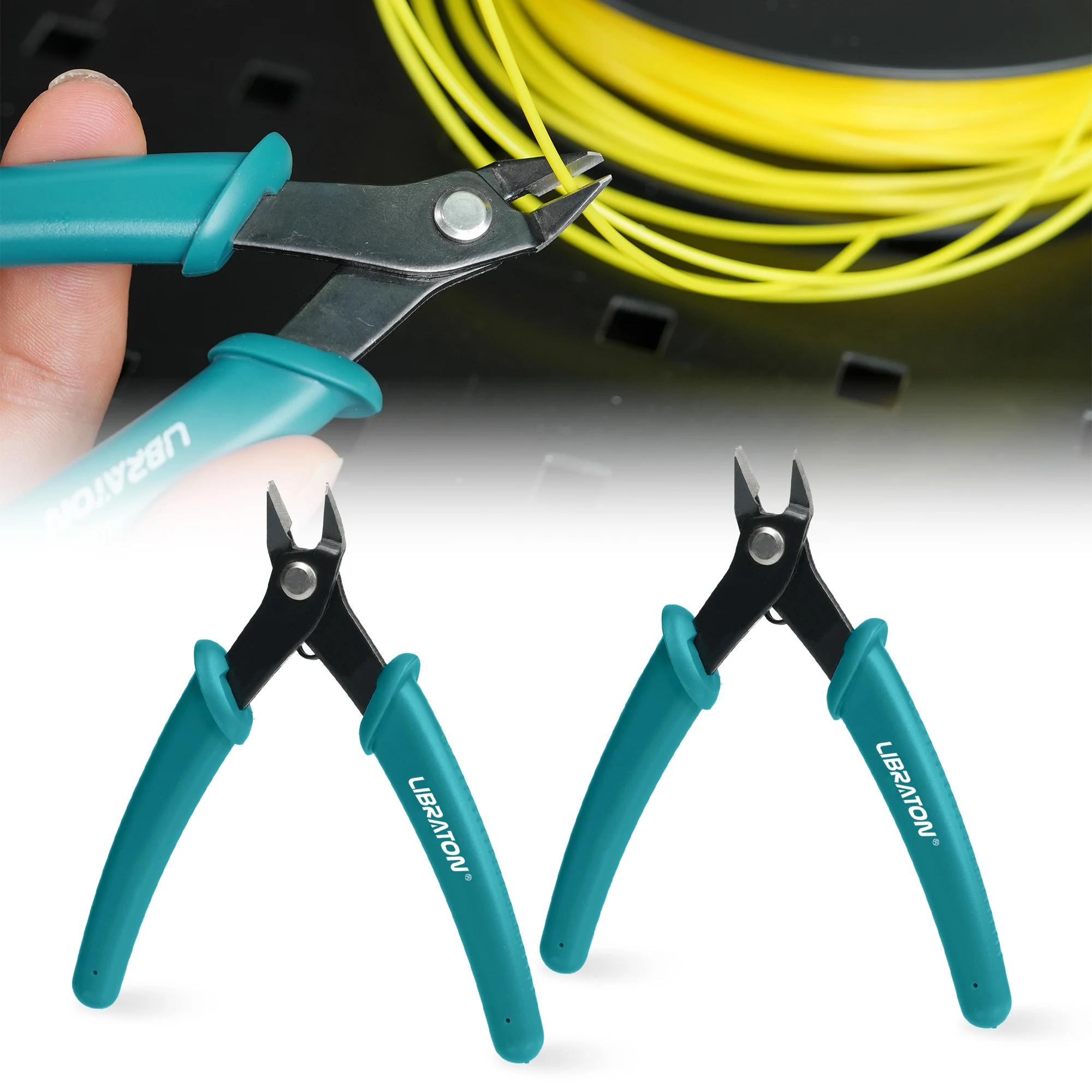 LIBRATON Micro Wire Cutter, Precision Flush Side Cutting Pliers for Electronics, Jewelry, Model Kits & Motorcycle Repair