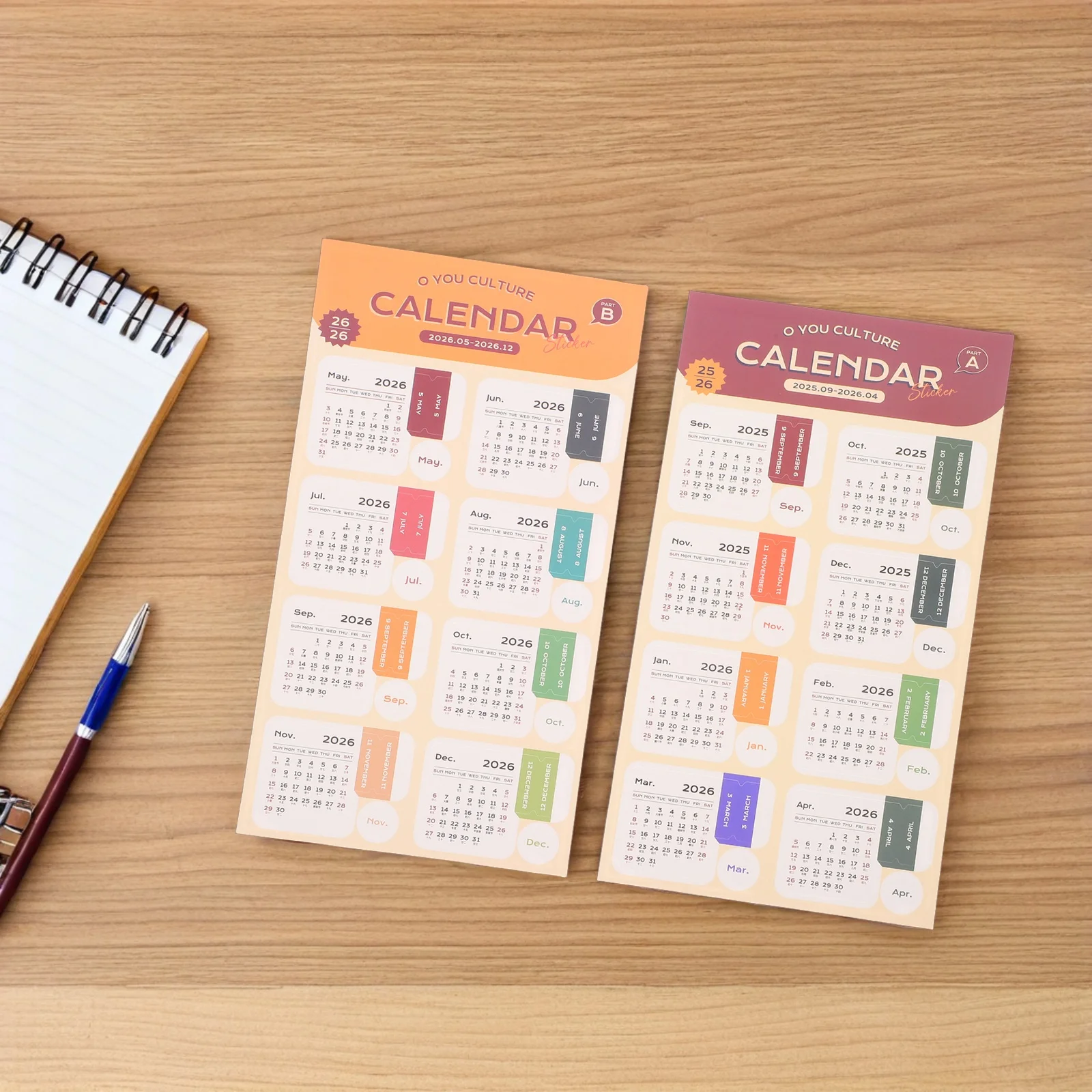 2026 Schedule Calendar Stickers Monthly Planner Index Divider Tabs Month Page Weekly Labels For Daily Journal Notebook Supplies