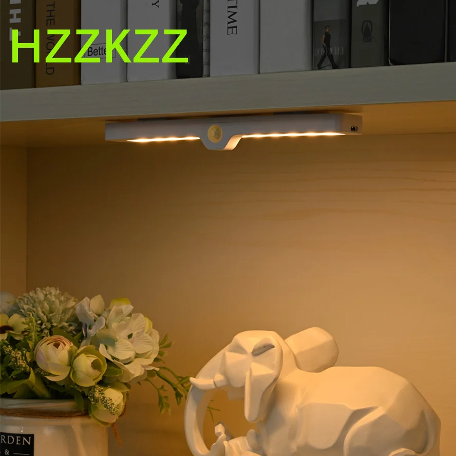 HZZKZZ LED Night Lights Side Induction Motion Sensor Rechargeable Night Lamp For Kitchen bedroom Under bed Cabinet Closet Light