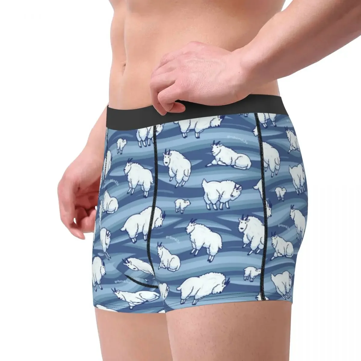 Mountain Goats Men's Underwear Animal Boxer Briefs Shorts Panties Humor Breathable Underpants for Male