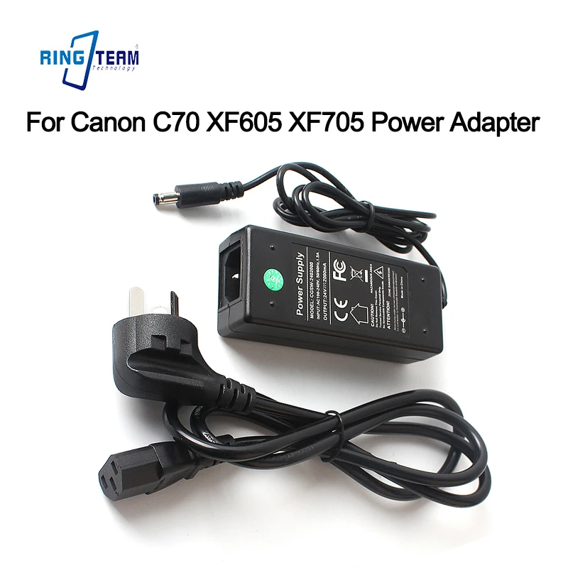 24V 2A AC Power Supply for Canon C70 XF605 XF705 Cameras - CE FC Certified Stable Power Supply