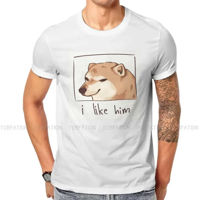 I Like Him Style TShirt Cheems Doge Funny Self Confidence Comfortable Creative Graphic  T Shirt Short Sleeve Hot Sale