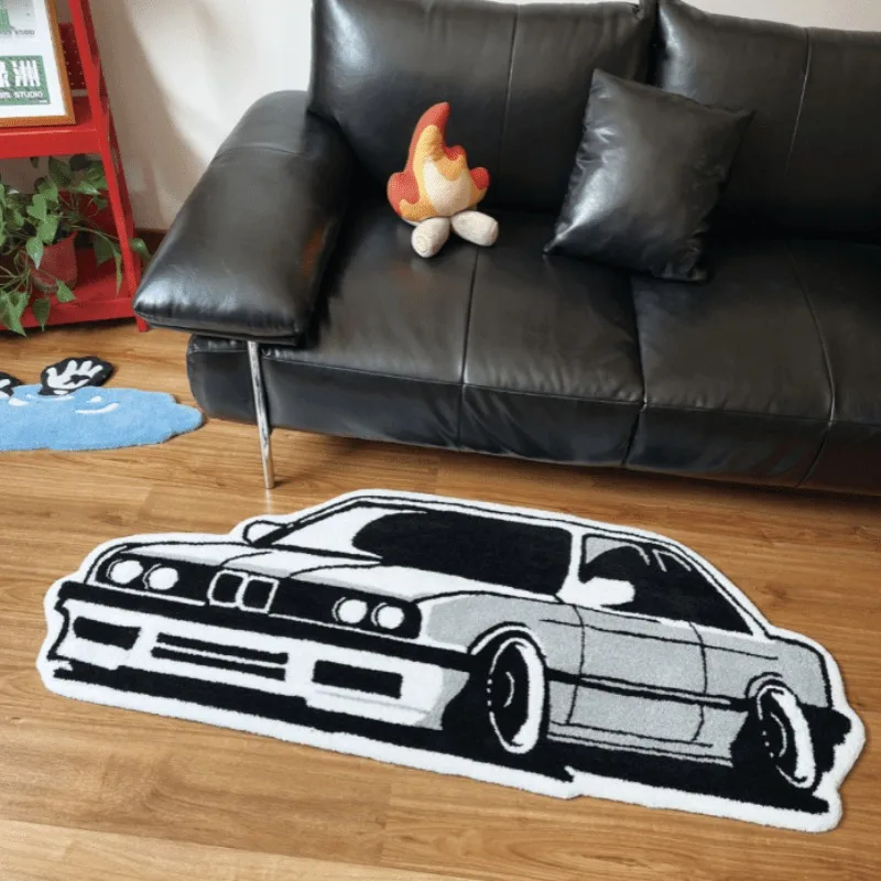 

Irregular Cool Car Cartoon Rug Simple Living Room Sofas Soft Floor Mat Non-Slip Home Decorative Children Room Plush Carpet