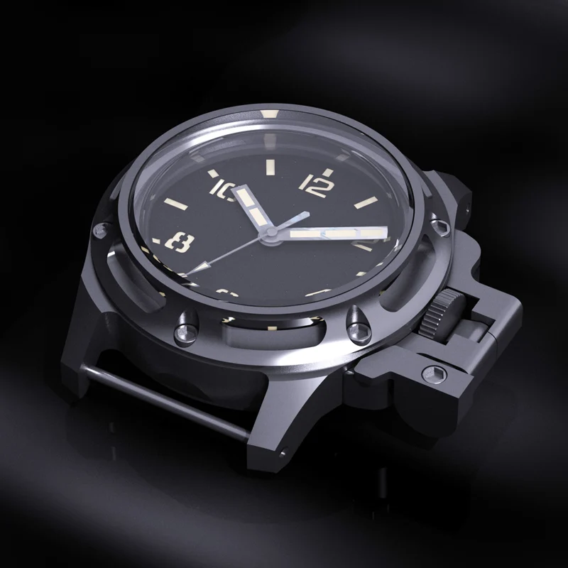 SIDAXIN Men Automatic Watch 43mm Titanium / Bronze Mechanical Wristwatch Dive 200M Waterproof BGW-9 Luminous PT5000 Crown Guard