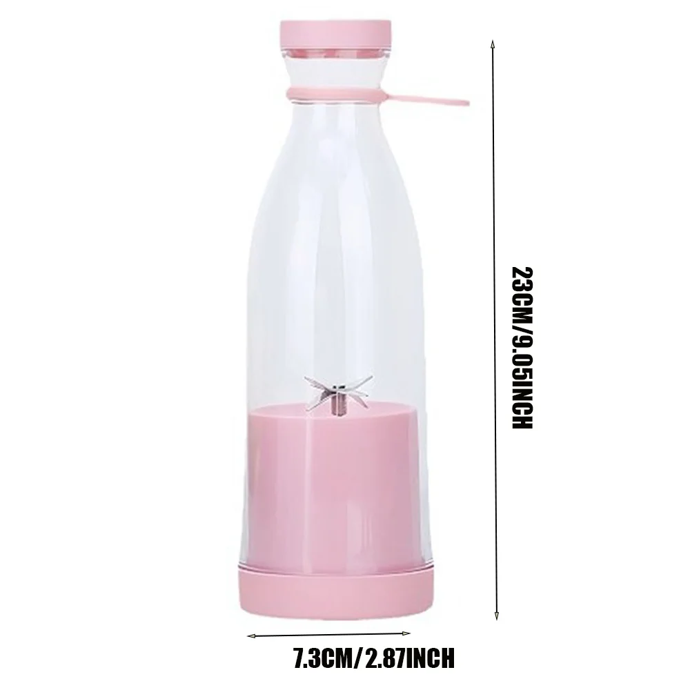 420ML Electric Juicer Mini Fruit Mixers 6 Blades Charging Juicer Cup Household Juicer Blender Smoothie Orange Lemon Blender image 6