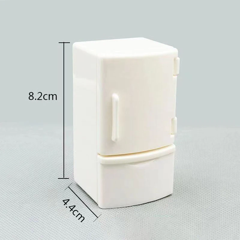 1/12 Dollhouse Mini White Refrigerator With Food Set Kitchen Furniture Decor