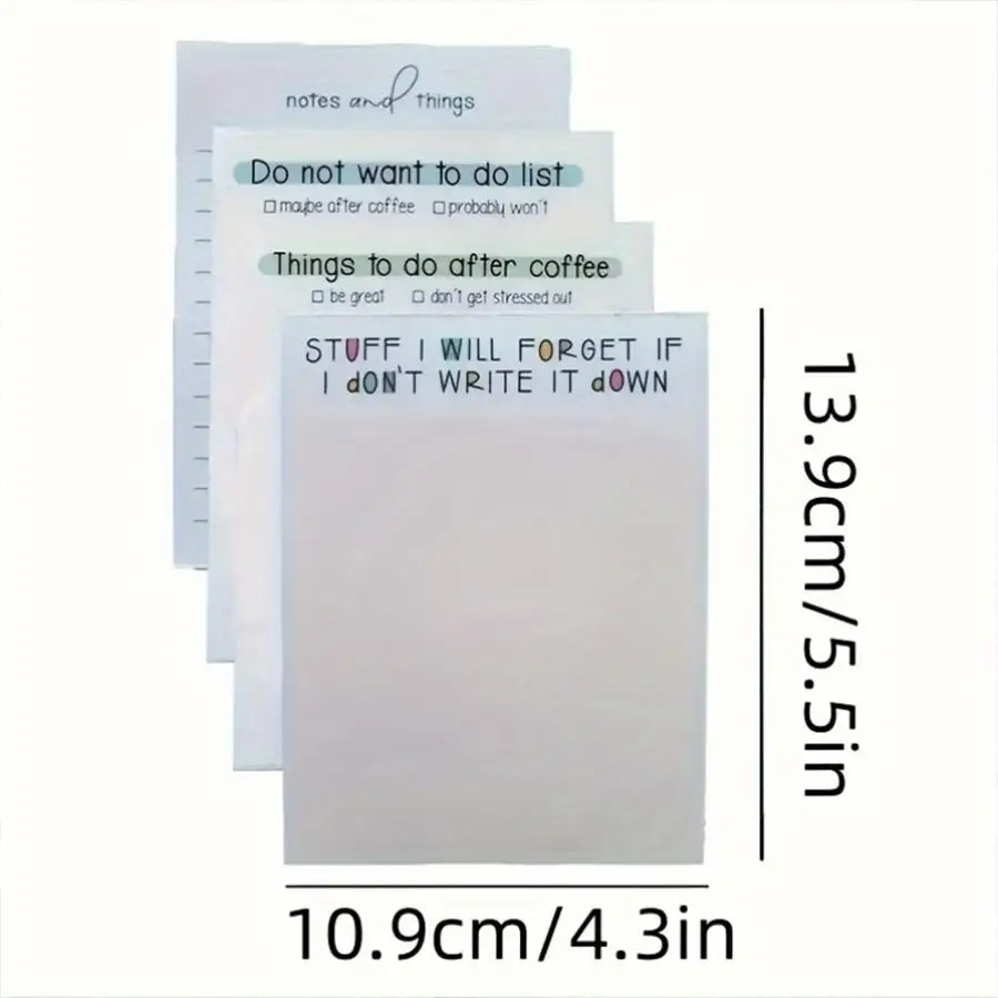 50Sheets/Pack Inspirational Sticky Notes-White Humorous Notepad for To-Do Lists&Quick Reminders,Perfect Memo Pads as Unique Gift